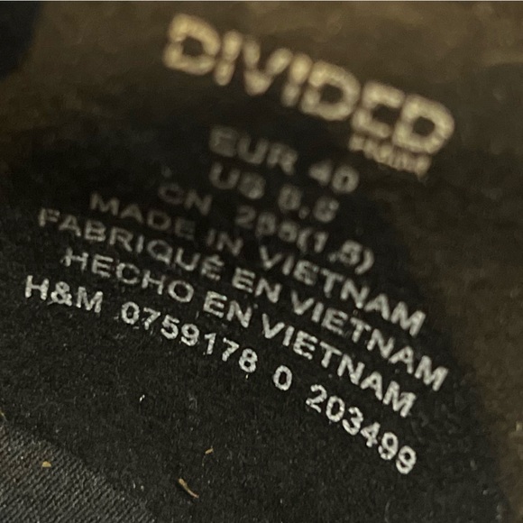 H&M Black Divided Ankle Bootie Chunky Heel 8.5 - Picture 4 of 8